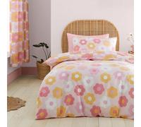 Catherine Lansfield Juego de Funda de edredón Reversible con Funda de Almohada para Cama Individual, Color Rosa