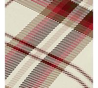 Catherine Lansfield Kelso Red - Sábana Bajera y Funda de Almohada Blancas 180 x 200 + 50 x 80 (2)