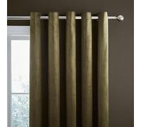 Catherine Lansfield Kingsley - Cortinas Forradas de Terciopelo Mate con Ojales, 2 Paneles, 167 x 183 cm, Color Verde Oliva
