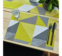 Catherine Lansfield Larsson Geo - Juego de manteles Individuales (2 Unidades), Color Ocre