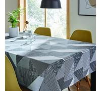 Catherine Lansfield Larsson Geo KT/44750/W/T13217/GY - Mantel de algodón (137 x 229 cm), Color Gris