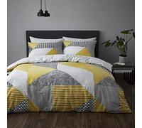 Catherine Lansfield Larsson Geo Ochre Funda Nórdica + Funda de Almohada Cama 150cm - 240x220+ 2(50x85)
