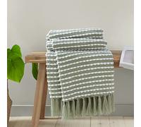 Catherine Lansfield Living Stab Stitch Manta, 125 x 150 cm, Color Verde Salvia