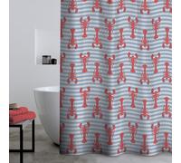 Catherine Lansfield Lobster - Cortina de Ducha (180 x 180 cm), Color Rojo