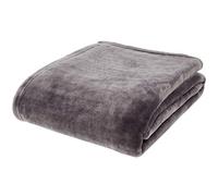 Catherine Lansfield Manta Raschel Velvet Touch Extragrande de 200 x 240 cm, Color carbón