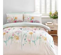 Catherine Lansfield Meadowsweet - Juego de Funda de edredón Reversible con Fundas de Almohada, diseño Floral Brillante