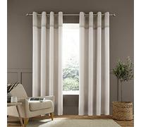 Catherine Lansfield Melville - Cortinas de algodón con Textura Tejida de 117 x 137 cm, sin Forro, Dos Paneles, Color Natural
