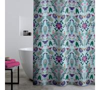 Catherine Lansfield Mya Tropical Bird - Cortina de Ducha (180 x 180 cm), Color Azul