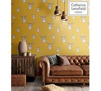 Catherine Lansfield Papel de pared de ciervo, ocre