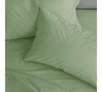 Catherine Lansfield Par de Fundas de Almohada de percal estándar de fácil Planchado, Color Verde