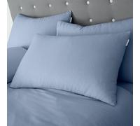 Catherine Lansfield Par de Fundas de Almohada estándar de algodón Cepillado con Cierre de sobre, Color Azul Lansfield