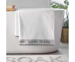 Catherine Lansfield Relax and Unwind - Toalla de baño (70 x 120 cm), Color Blanco