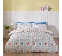 Catherine Lansfield Riviera Tiles - Juego de Funda de edredón Reversible con Funda de Almohada, Color Azul