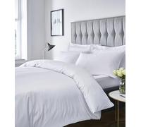 Catherine Lansfield - Ropa de cama satinada de rayas, Blanco, Sábana bajera ajustable para cama King