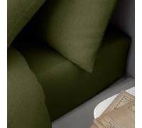 Catherine Lansfield Sábana Bajera Ajustable de algodón Cepillado, tamaño Super King, Color Verde