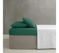 Catherine Lansfield Sábana Bajera Ajustable de percal Peinado para Cama Super King, Color Verde Oscuro