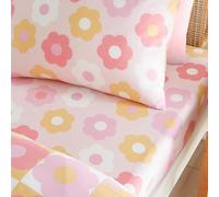 Catherine Lansfield Sábana Bajera Ajustable para Cama Individual, Color Rosa