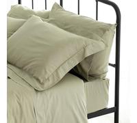Catherine Lansfield Sateen Moss Green Conjunto Sábana encimera + 2 Fundas de Almohadas + Sábana Bajera 240x280+50x85(2)+160x200