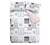 Catherine Lansfield Sleep Dreams - Juego de Funda de edredón Reversible con Funda de Almohada, Color Rosa Rubor