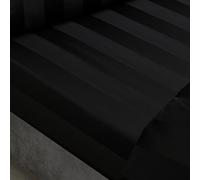 Catherine Lansfield So Soft - Sábana Bajera Ajustable de satén, tamaño King, Color Negro