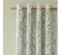 Catherine Lansfield Sorrel Leaf - Cortinas con Ojales Totalmente Reversibles, 167 x 228 cm, Dos Paneles, Color Verde