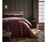 Catherine Lansfield Tartan Check Red Juego de Funda Nórdica 160x220+50x70
