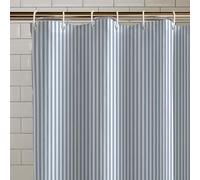 Catherine Lansfield Timeless - Cortina de Ducha a Rayas, 180 x 180 cm, Color Azul