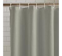 Catherine Lansfield Timeless Stripe - Cortina de Ducha (180 x 180 cm), Color Verde