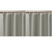 Catherine Lansfield Timeless Stripe - Cortina de Ducha (180 x 180 cm), Color Verde (Paquete de 2)