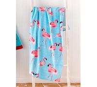 Catherine Lansfield Toalla Playa Flamingo, Algodón, 76 x 160 cm, Azul