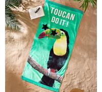 Catherine Lansfield Toucan Do It Toalla de Playa, Algodón, 76 x 160 cm, Color Verde