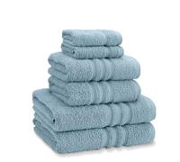 Catherine Lansfield Zero Twist Cotton - Juego de Toallas de 6 Piezas, Color Azul