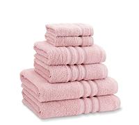 Catherine Lansfield Zero Twist - Juego de 6 Toallas de algodón Suave y Absorbente, Color Rosa