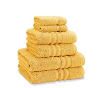 Catherine Lansfield Zero Twist - Juego de Toallas (6 Unidades), Color Ocre