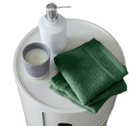 Catherine Lansfield Zero Twist - Par de paños faciales de algodón, 30 x 30 cm, color verde bosque