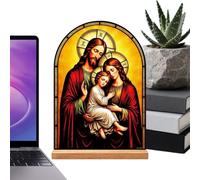 Catholic Home Decor, Jesus Virgin Mary Acrylic Ornament, Christian Desk