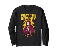 Catholic Pray The Rosary Vintage Mens Surgery Recuperar Manga Larga