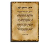 Catholic Protestant Apostles Creed Poster Vintage Prayer Wall-Art
