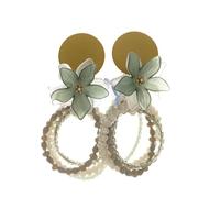 Cátia Levy - Pendientes de aro con diseño de flores, hechos a mano desde 1998, multicolor