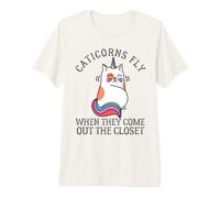 Caticorns Fly When They Sale The Closet Cat Unicorn Fun Camiseta Premium