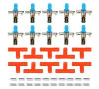 CATIEBYE 10 Piezas Dispensador de Agua Automático para Conejos Doble Resorte, Bebedero para Jaulas de Conejos, Accesorio Rojo Triple Salida, Equipo para Granja y Mascotas Pequeñas