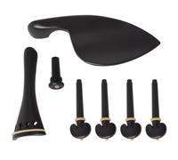 CATIEBYE 1juego Kit Profesional de Accesorios para Violín Ébano Negro Incluye Cordal Clavijas Mentonera y Tornillo Trasero Duradero y Fácil de Instalar para Reparación y Mantenimiento