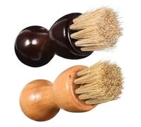 CATIEBYE 2 Piezas Cepillo para Calzado de Mango de Madera Aplicador Mini Ovalado para Limpieza y Cuidado de Zapatos y Botas de Cuero Portátil y Versátil para Hombres y Mujeres