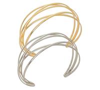 CATIEBYE 2 piezas Pulseras Metálicas Multilayer Doradas y Plateadas para Mujer Brazaletes de Elegantes y Únicos Joyería de Brazo Delicada para Fiestas y Uso Diario