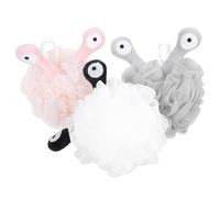 CATIEBYE 3 Bolas de Baño Exfoliantes Diseño de Flores Adorables para Niños y Adolescentes, Material Pu y Pe Flexible para Limpiar y Eliminar Células Muertas