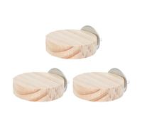 CATIEBYE 3 Piezas Plataforma de Madera Natural para Pájaros Pequeños, Soporte para Loros y Ardillas, Trampolín Creativo de 5.5 Cm Adecuado para Jaulas, Accesorio Práctico y Seguro