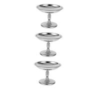 CATIEBYE 3piezas Vaso De Postre De Acero Inoxidable Base Alta Taza Multiusos Para Helados Frutas y Ensaladas Para Reuniones y Eventos