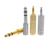 CATIEBYE 4 Piezas Adaptador Audio Jack Metálico Conversor y Viceversa para Micrófono Estéreo Alta Fidelidad Resistente