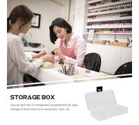 CATIEBYE 4 piezas Caja Transparente Organizadora para Nail Art Almacenamiento Práctico con Compartimentos Desmontables Resistente y Compacta para Puntas y Accesorios de Uñas