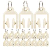 CATIEBYE 50 Piezas Poleas para Riel de Cortina Curva de Acero Inoxidable, Ruedas Silenciosas para Cortinas, Accesorios para Ventanas y Puertas Corredizas, Alta Resistencia y Deslizamiento